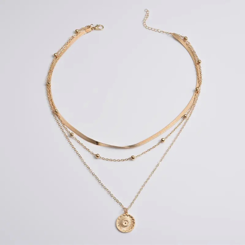 GOLD SOL Layered Necklace GIFT - Picture 4 of 9